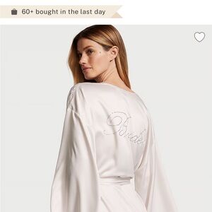 Victoria's Secret White Satin Robe with Elegant Embroidery